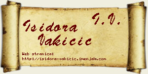 Isidora Vakičić vizit kartica